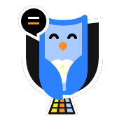  illustration of the Owl mascot with a device